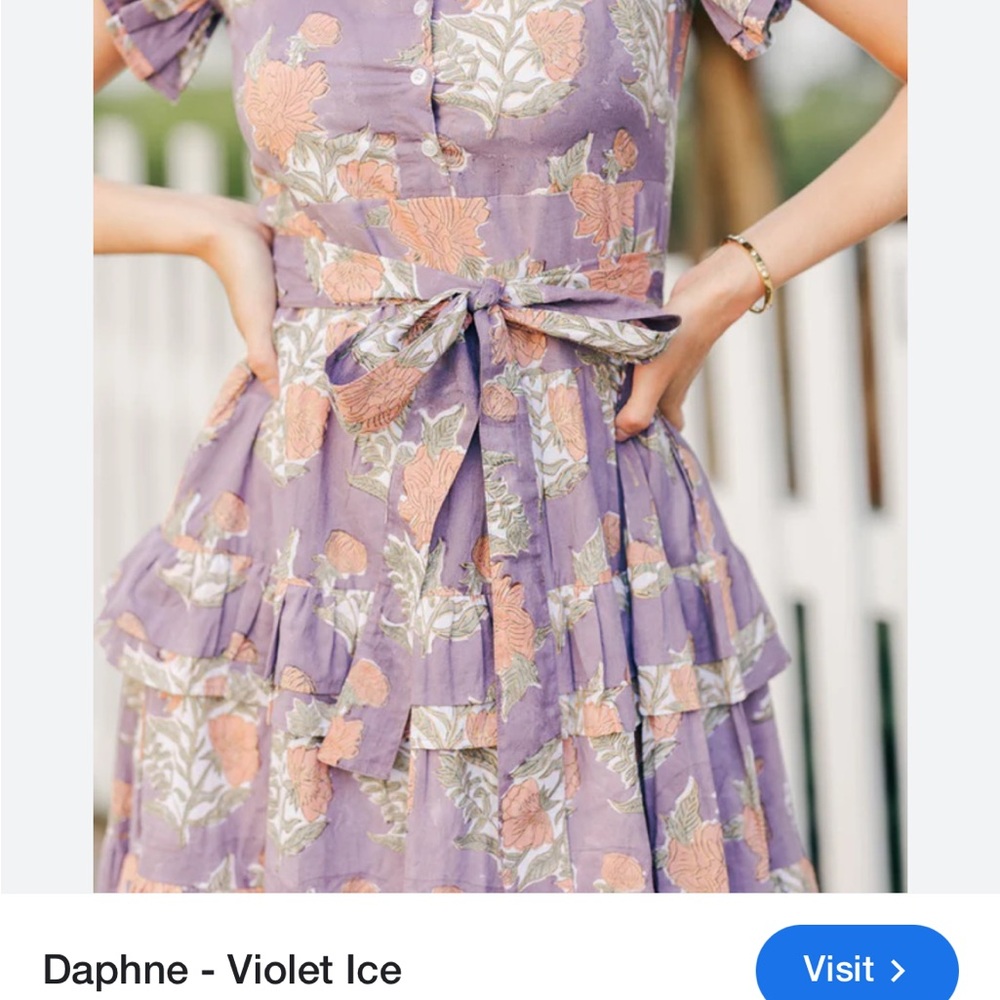 Victoria Dunn Violet Floral Maxi Dress with Peach Accents